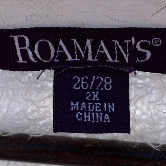 NEW Roaman's Long Black Gray Cream Cardigan Sweater Size 2 X Single Button - Picture 6 of 10